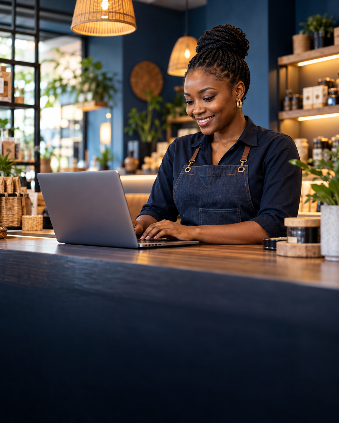 Business owner managing business visibility with Vizo